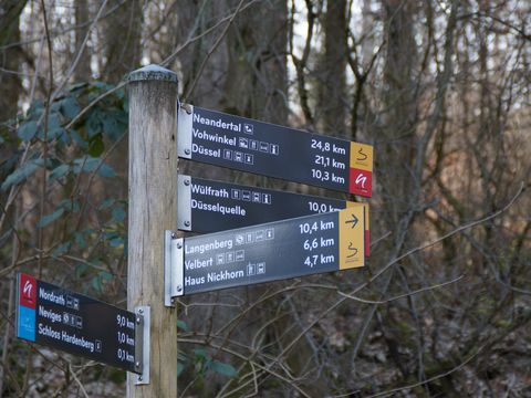 Wegweiser am Bergischen Weg